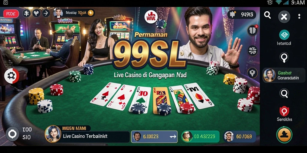 Tampilan gameplay Live Casino di aplikasi 99SL yang menarik.