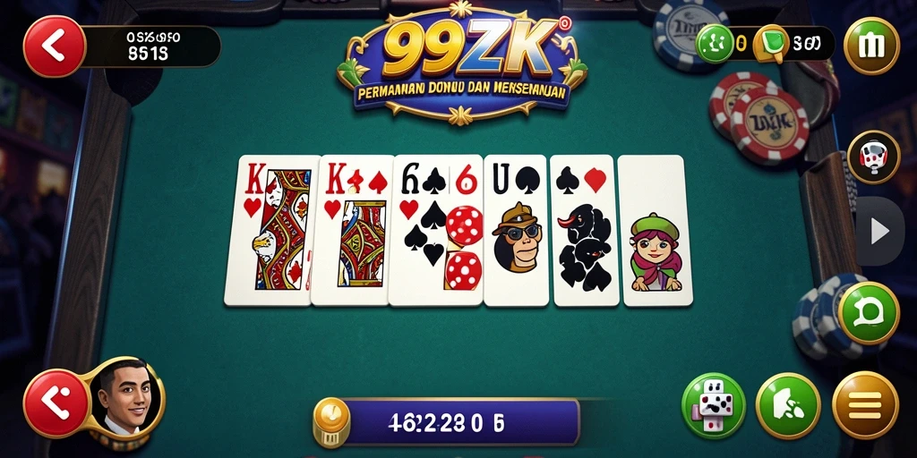 Gambaran gameplay seru di aplikasi 99ZK Domino.
