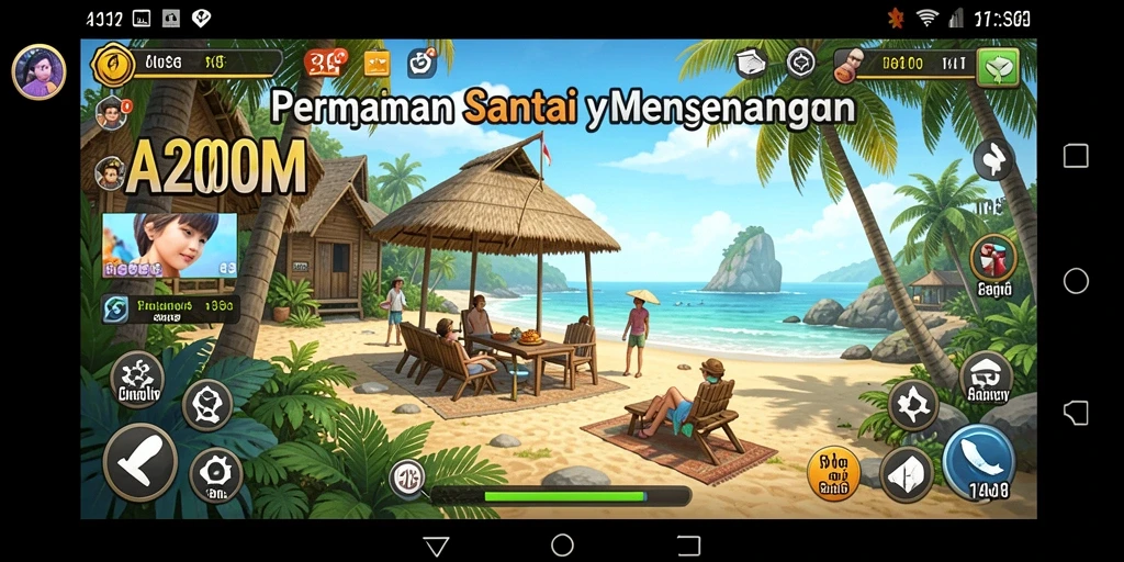 Tangkapan layar A200M menampilkan gameplay yang seru dan santai.