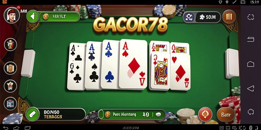 Screenshot GACOR78 menampilkan aksi seru dalam permainan Domino.