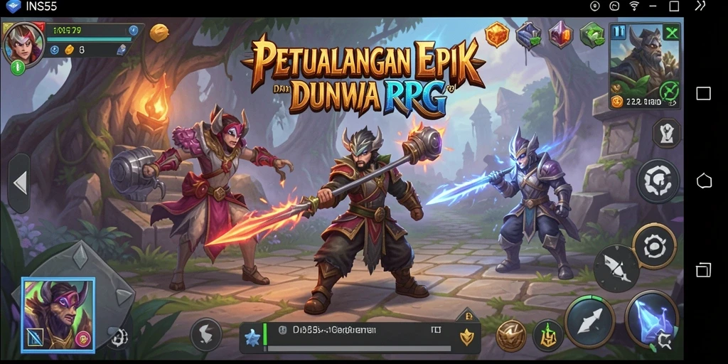 Tangkapan layar gameplay menunjukkan aksi seru dalam petualangan RPG.
