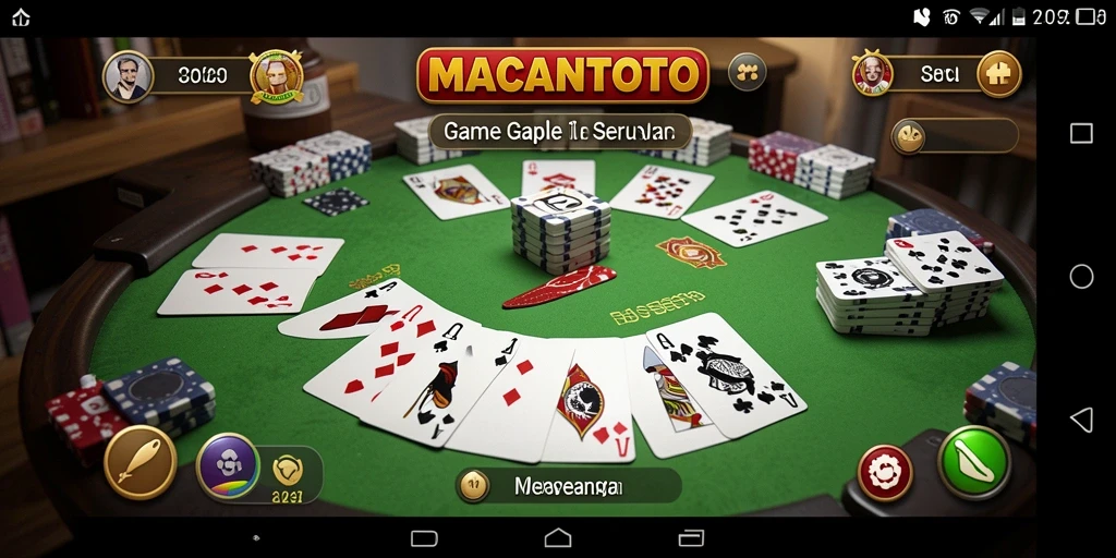 Tampilan gameplay seru dari MACANTOTO dengan fitur Gaple.