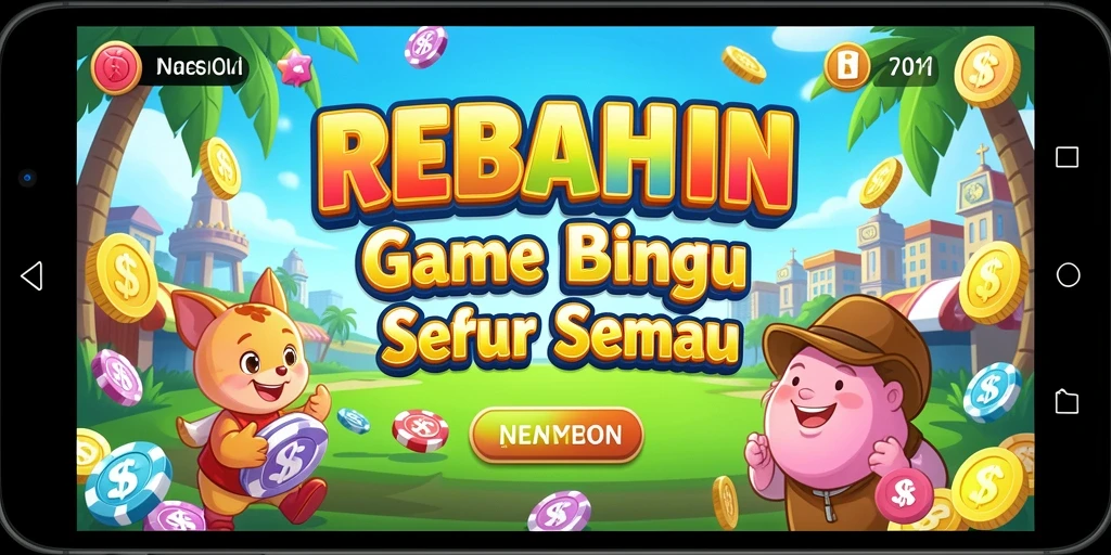 Tampilan gameplay REBAHIN dengan pemain yang bersorak saat bingo!