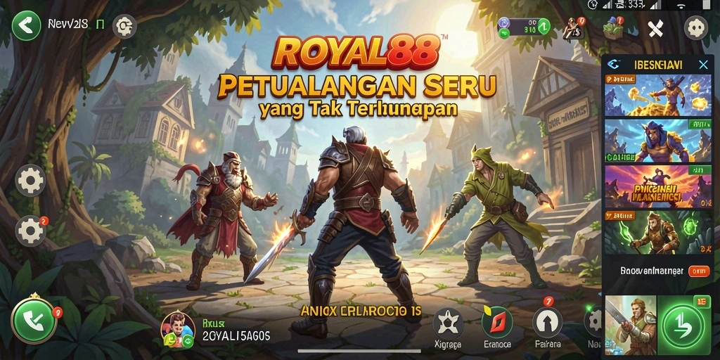 Tampilan gameplay <strong>ROYAL88</strong> yang penuh aksi dan petualangan mendebarkan.