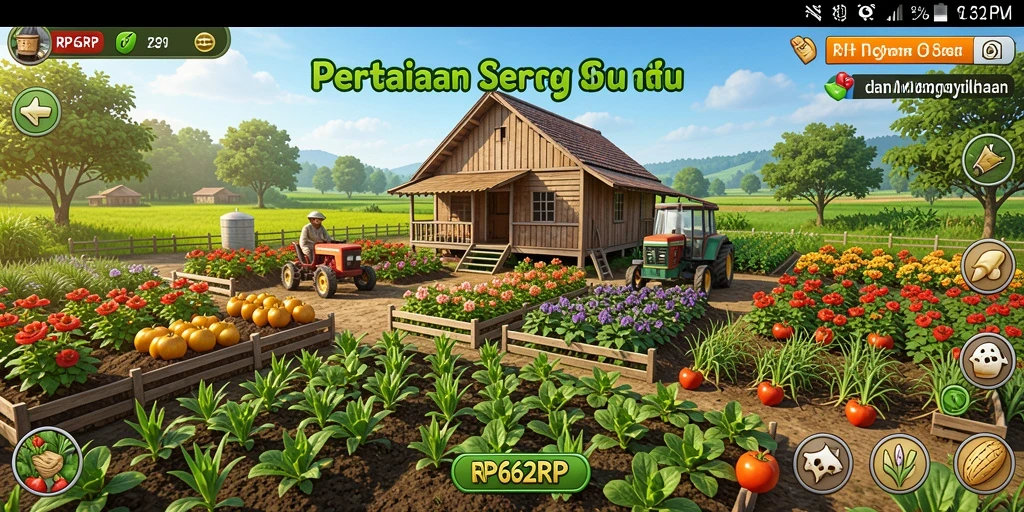 Screenshot gameplay RP62RP yang menampilkan pertanian yang indah dan interaksi pemain.