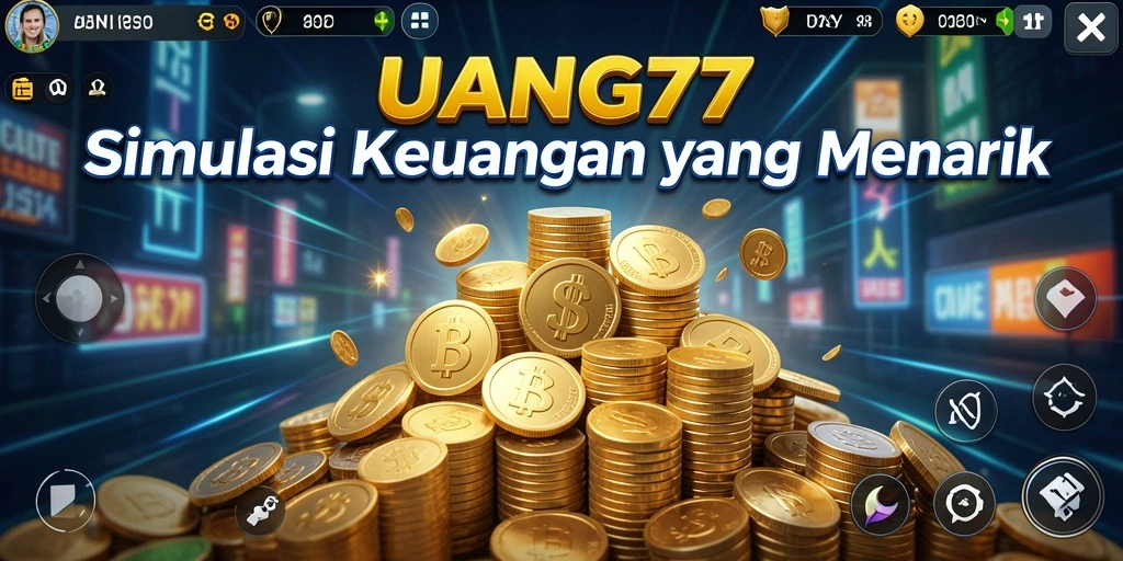 Tangkapan layar gameplay UANG77 menampilkan pengelolaan keuangan yang interaktif.
