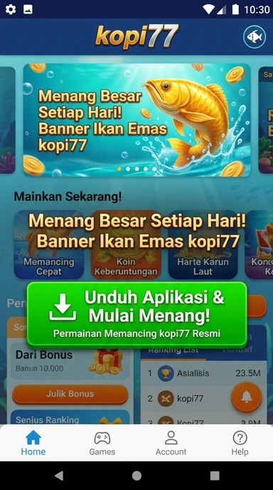 Pengguna sedang menjelajahi katalog aplikasi di kopi77.